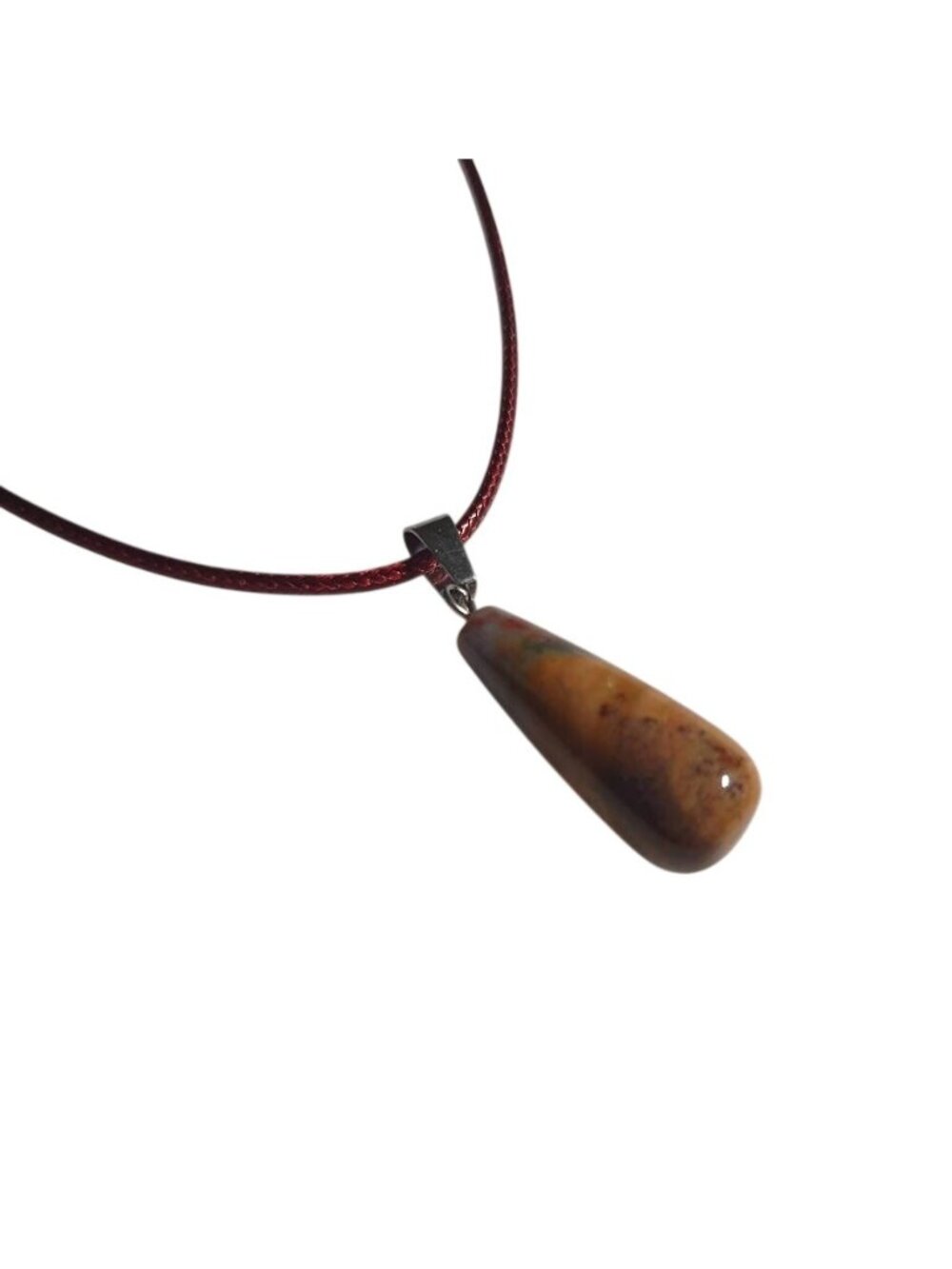 Healing Teardrop Natural Stone Pendant Necklace Adjustable Cord Jewelry Gift